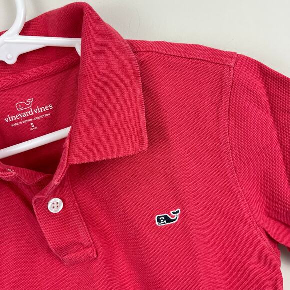 Vineyard Vines Short Sleeve Jetty Red Pique Polo Shirt Small 8-10 - Picture 2 of 4